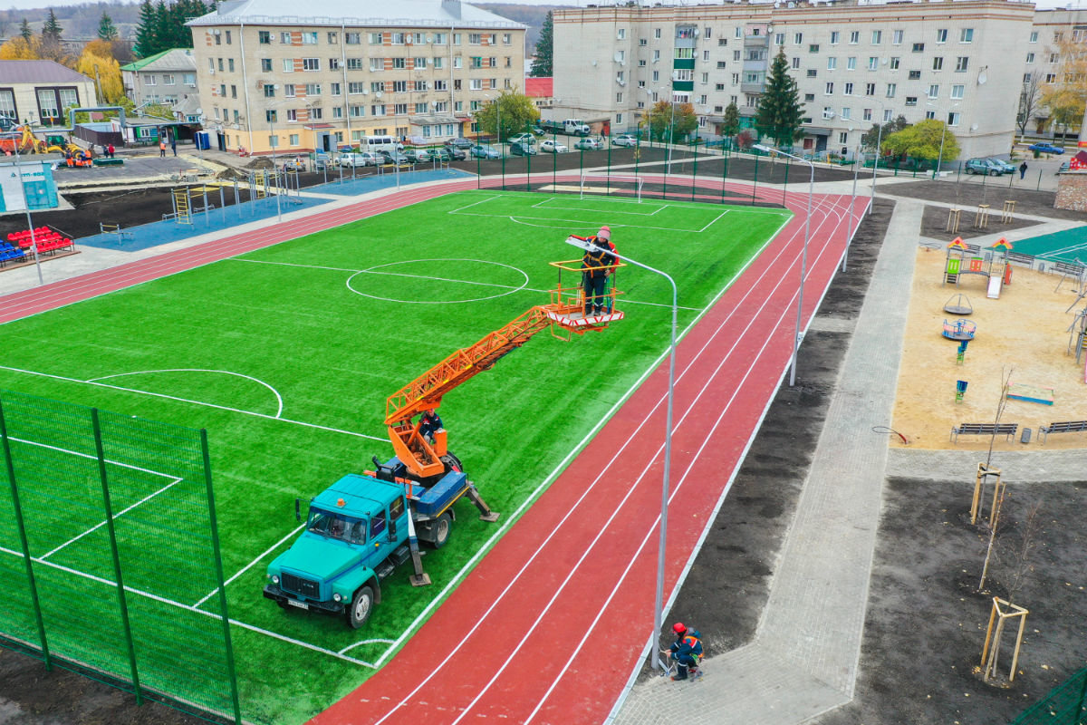 обустройство стадиона в Борисовке