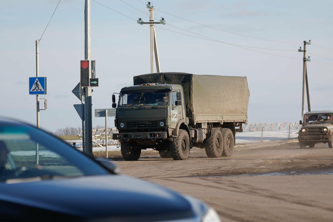 Вблизи российско-украинской границы в Белгородской области 24 февраля 2022 года