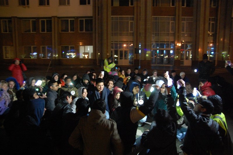 В Белгороде акцию «Час Земли»  рекламировали телевышка, общежитие и здание университета (фото) - фото 2
